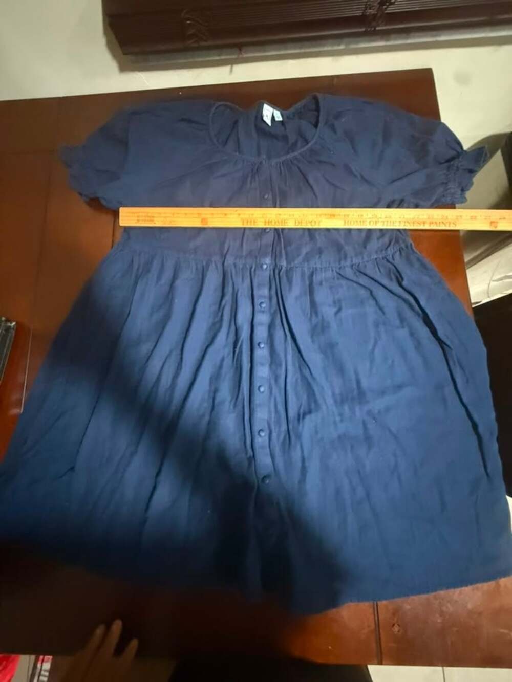 Susina Navy Blue Short Sleeve Button-Front Dress Size Large - Picture 5 of 8